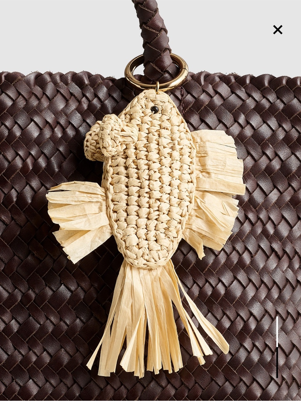 Madewell Straw Fish Bag Charm - Picture 2 of 5